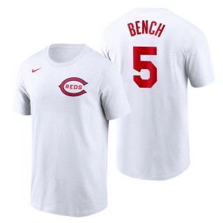 Men's Cincinnati Reds Johnny Bench White 2022 Field of Dreams T-Shirt
