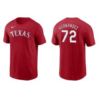 Men's Texas Rangers Jonathan Hernandez Red Name & Number T-Shirt