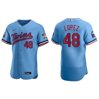 Men's Minnesota Twins Jorge Lopez Light Blue Authentic Alternate Jersey