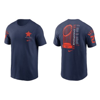Jose Altuve Houston Astros Navy 2022 World Series Champions Roster T-Shirt