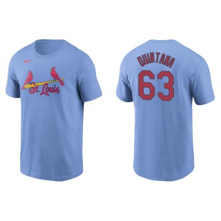 Men's St. Louis Cardinals Jose Quintana Light Blue Name & Number T-Shirt