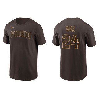 Men's San Diego Padres Josh Bell Brown Name & Number T-Shirt