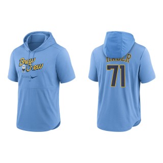 Josh Hader Brewers Powder Blue 2022 City Connect Short Sleeve Pullover Hoodie
