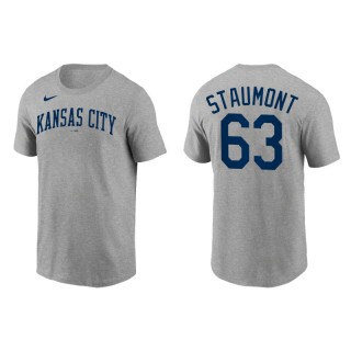 Josh Staumont Kansas City Royals Gray Team Wordmark T-Shirt
