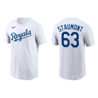 Josh Staumont Kansas City Royals White Team Wordmark T-Shirt