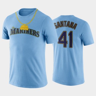 Seattle Mariners JROD Squad Limited Edition #41 Carlos Santana Blue T-Shirt
