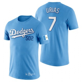 Los Angeles Dodgers Julio Urias Blue 2022 Guatemalan Heritage Night Dodger Stadium T-Shirt