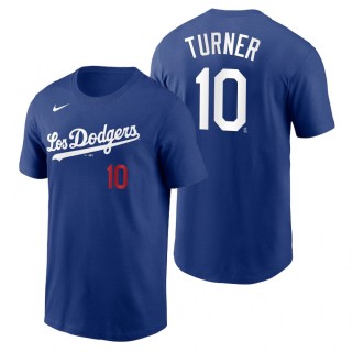 Los Angeles Dodgers Justin Turner Royal 2021 City Connect Name Number T-Shirt