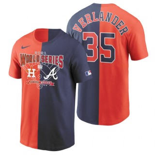 Houston Astros Justin Verlander Charcoal 2021 World Series Matchup Split T-Shirt