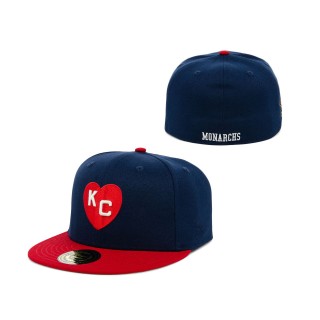 NLB Kansas City Monarchs Rings & Crwns Navy Red Team Fitted Hat