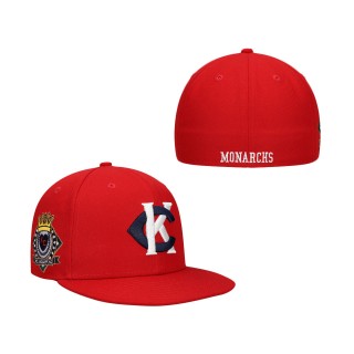NLB Kansas City Monarchs Rings & Crwns Red Team Fitted Hat