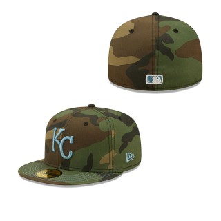 Men's Kansas City Royals Camo Team Color Undervisor 59FIFTY Fitted Hat