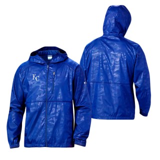Men's Kansas City Royals Columbia Royal Camo Flash Forward Full-Zip Team Logo Windbreaker Jacket