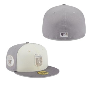 Kansas City Royals Cream Gray Chrome Anniversary 59FIFTY Fitted Hat