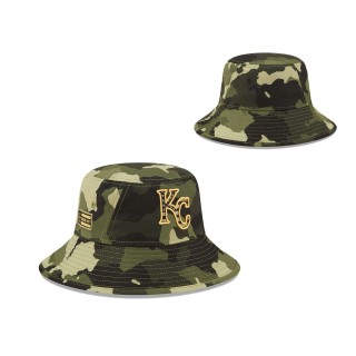 Kansas City Royals New Era Camo 2022 Armed Forces Day Bucket Hat