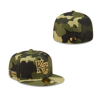 Kansas City Royals New Era Camo 2022 Armed Forces Day 59FIFTY Fitted Hat