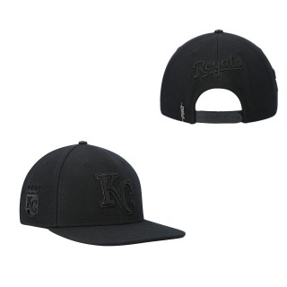 Kansas City Royals Pro Standard Black Triple Black Wool Snapback Hat