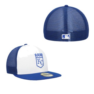 Kansas City Royals White Blue 2023 On-Field Batting Practice 59FIFTY Fitted Hat