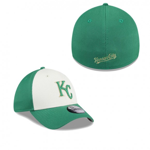 Kansas City Royals White Green 2024 St. Patrick's Day 39THIRTY Flex Fit Hat