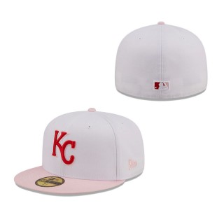 Kansas City Royals White Pink Scarlet Undervisor 59FIFTY Fitted Hat