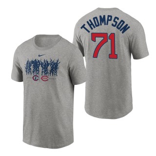 Men's Chicago Cubs Keegan Thompson Gray 2022 Field of Dreams Cornfield Matchup T-Shirt
