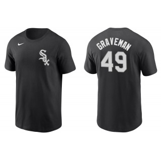 Men's Chicago White Sox Kendall Graveman Black Name & Number T-Shirt