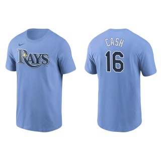 Kevin Cash Men's Tampa Bay Rays Kevin Kiermaier Light Blue Name & Number T-Shirt
