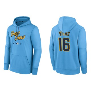 Kolten Wong Brewers Powder Blue 2022 City Connect Authentic Collection Therma Performance Pullover Hoodie