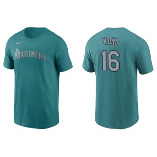 Kolten Wong Men's Seattle Mariners Mitch Haniger Nike Aqua Name & Number T-Shirt