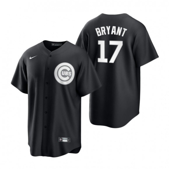 Kris Bryant Cubs Nike Black White Replica Jersey