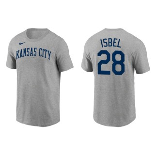 Kyle Isbel Kansas City Royals Gray Team Wordmark T-Shirt