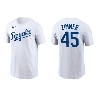 Kyle Zimmer Kansas City Royals White Team Wordmark T-Shirt