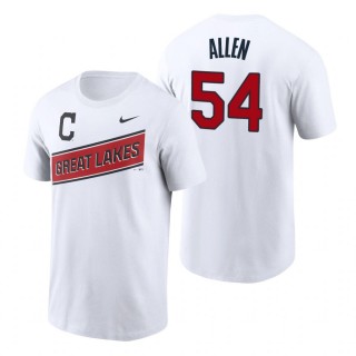 Logan Allen Indians 2021 Little League Classic White T-Shirt