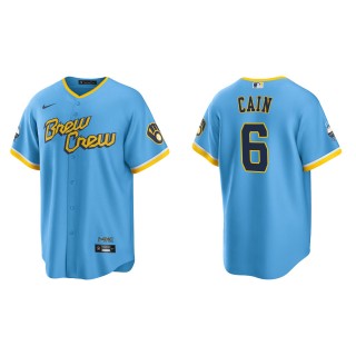 Lorenzo Cain Brewers Powder Blue 2022 City Connect Replica Jersey