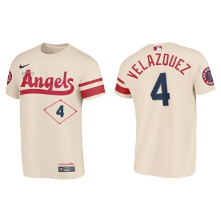 Andrew Velazquez Los Angeles Angels Cream 2022 City Connect T-Shirt