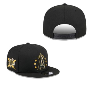 Los Angeles Angels Black 2024 Armed Forces Day 9FIFTY Snapback Hat