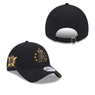 Los Angeles Angels Black 2024 Armed Forces Day 9TWENTY Adjustable Hat
