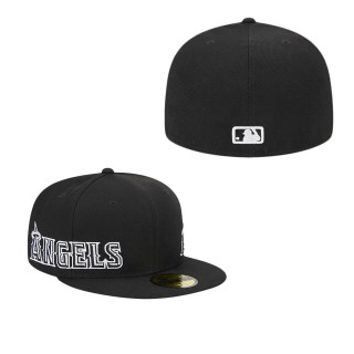 Los Angeles Angels Black Jersey 59FIFTY Fitted Hat