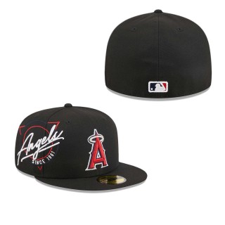 Los Angeles Angels Black Neon 59FIFTY Fitted Hat