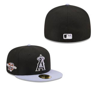 Los Angeles Angels Black Side Patch Fitted Hat