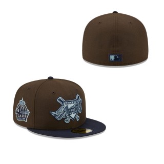 Men's Los Angeles Angels Brown Navy Cooperstown Collection 40th Season Walnut 9FIFTY Fitted Hat