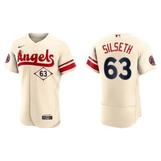 Chase Silseth Men's Los Angeles Angels Nike Cream 2022 City Connect Authentic Team Jersey