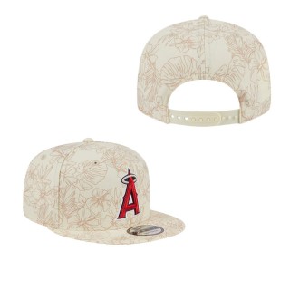 Los Angeles Angels Cream Spring Training Leaf 9FIFTY Snapback Hat