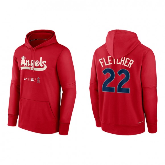 David Fletcher Men's Los Angeles Angels Nike Red 2022 City Connect Authentic Collection Therma Performance Pullover Hoodie
