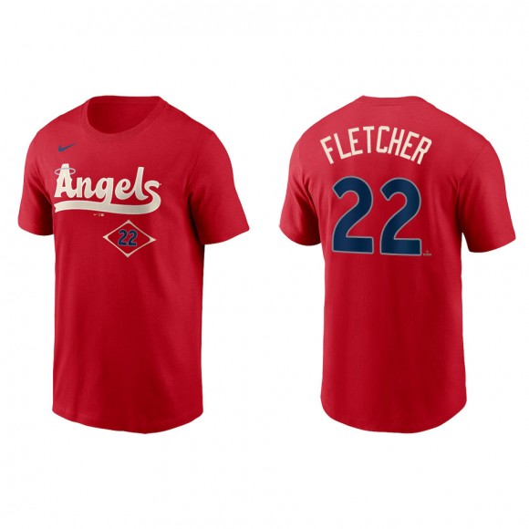 David Fletcher Men's Los Angeles Angels Nike Red 2022 City Connect Name & Number T-Shirt