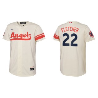 David Fletcher Youth Los Angeles Angels Nike Cream 2022 City Connect Replica Team Jersey