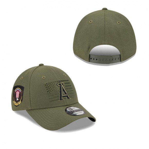 Men's Los Angeles Angels Green 2023 Armed Forces Day 9FORTY Adjustable Hat
