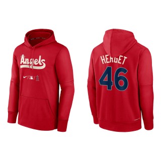 Jimmy Herget Men's Los Angeles Angels Nike Red 2022 City Connect Authentic Collection Therma Performance Pullover Hoodie