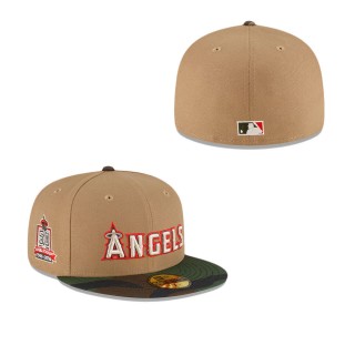 Los Angeles Angels Just Caps Camo Khaki Fitted Hat