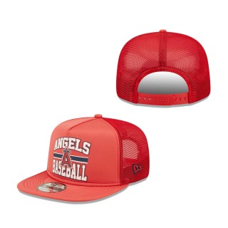 Los Angeles Angels Logo 9FIFTY Trucker Snapback Hat Red
